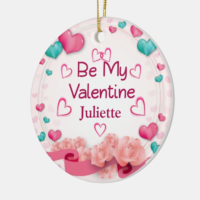 Var min Valentine Personlig Ceramic Ornament (Vänster)