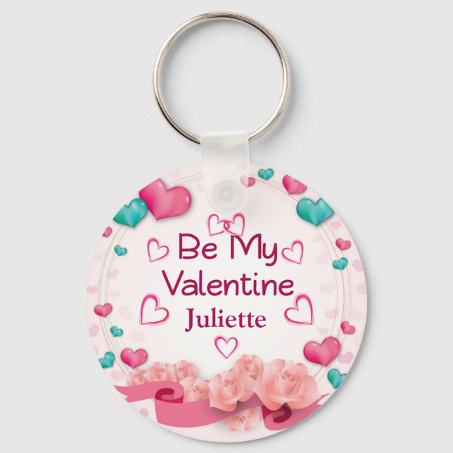 Var min Valentine Personlig Keychain Nyckelring (Framsida)