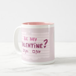 Var min Valentine? Photo Heart Rosa Två-Tonad Mugg