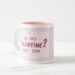 Var min Valentine? Photo Heart Rosa Två-Tonad Mugg