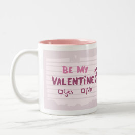 Var min Valentine? Photo Heart Rosa Två-Tonad Mugg