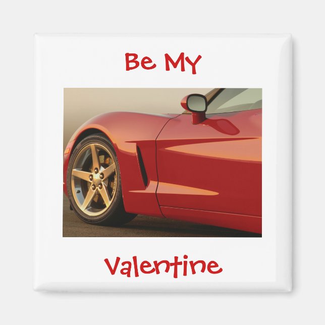 Var min Valentine Red Corvette Magnet (Framsidan)