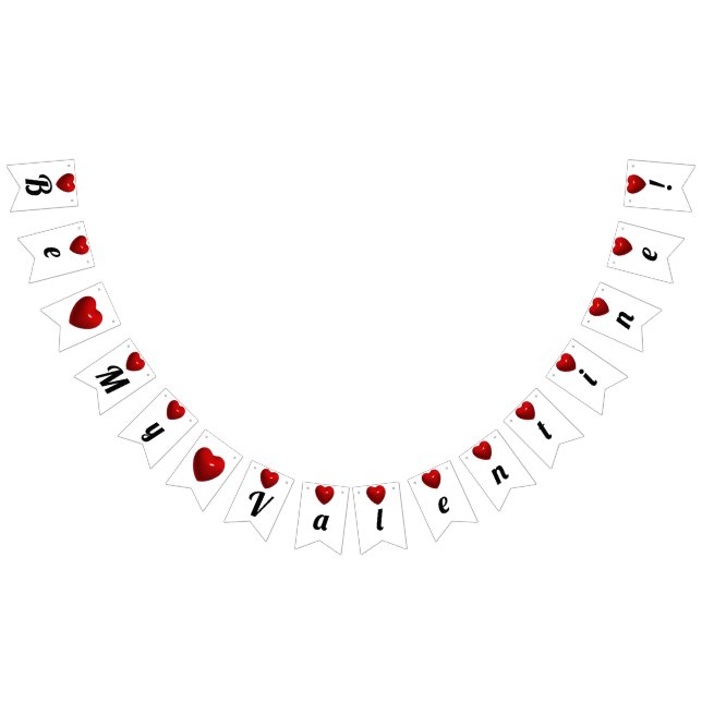 Var min Valentine! Red Hearts Vimplar (Alla)