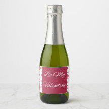 Var min Valentine Red Sparkling Vin-etikett