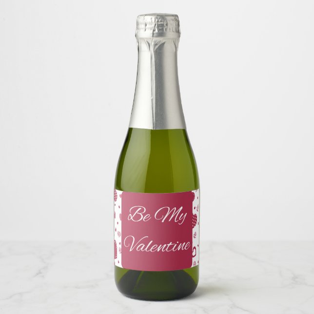 Var min Valentine Red Sparkling Vin-etikett (Framsida)