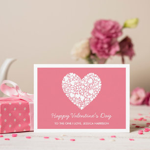 Var min Valentine, Rosa Heart Valentine Day Card Julkort