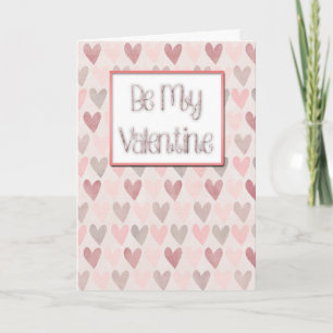 Var min Valentine - Rosa Hearts Helgkort