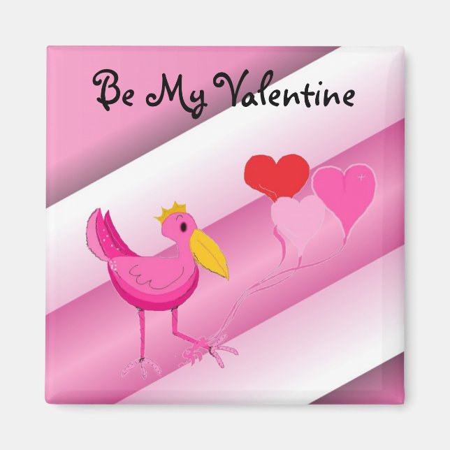 Var min Valentine Rosa Stork Magnet (Framsidan)