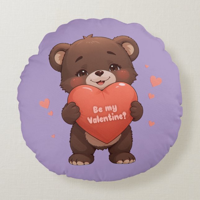 Var min Valentine? Rund Kudde (Framsidan)