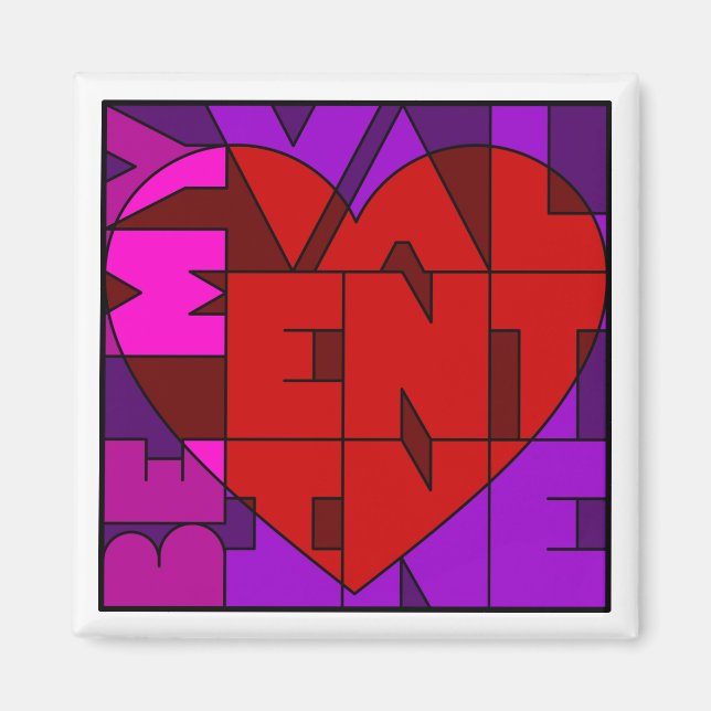 Var min Valentine Square Magnet (Framsidan)