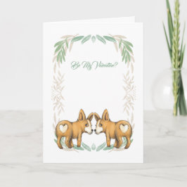 Var min Valentine två Corgi Hundar med hjärtan Helgkort