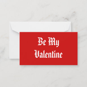 Var min Valentine. Valentines day. Röd och vit. Anteckningskort