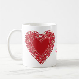 Var min Valentine Vintage Snöre Heart Kaffemugg