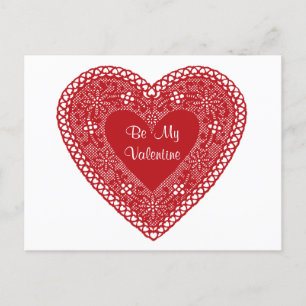 Var min Valentine Vintage Snöre Heart Vykort