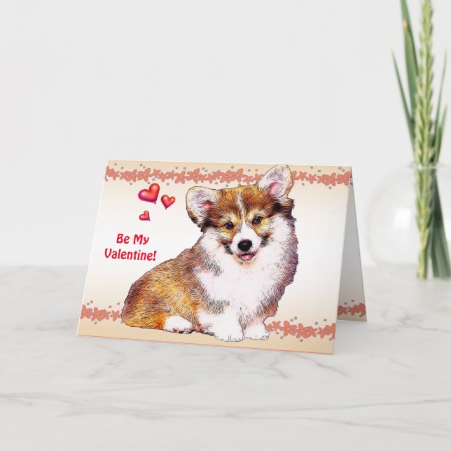 Var min Valentine Welsh Corgi Helgkort (Framsida)