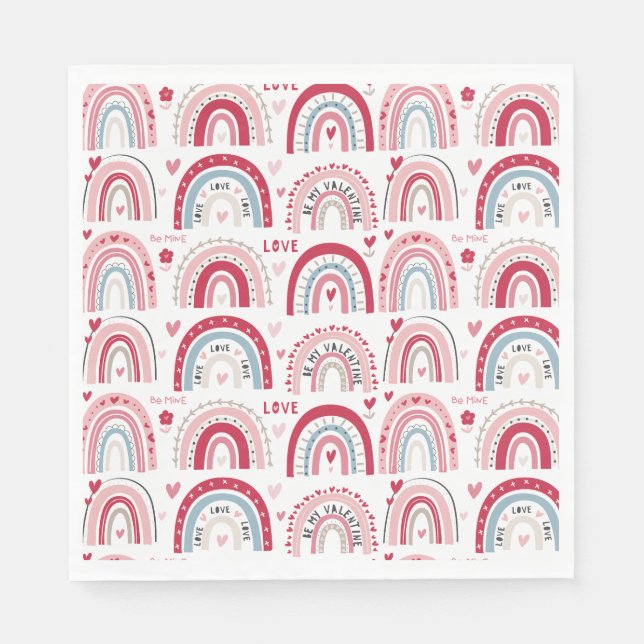Var min Valentines day Rainbow Pappersservett (Framsidan)