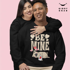 Var min: Valentins underbara Cute Pug och Kärlek B Lång Ärmad Tröja