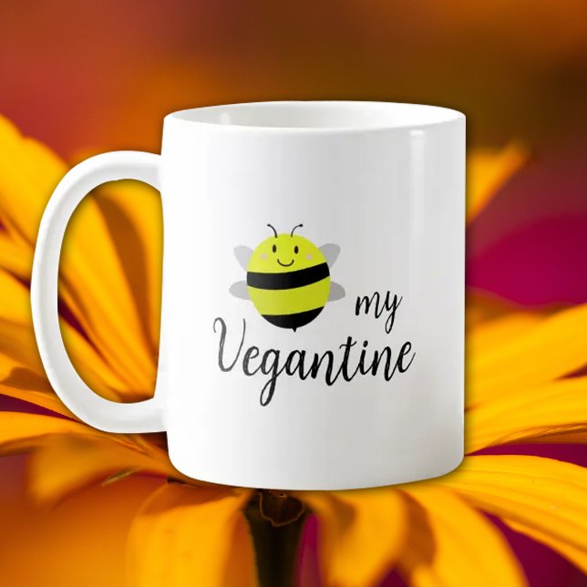 Var min Vegantiska, enkla Vegan Valentine Day Kaffemugg (Skapare uppladdad)