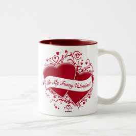 Var min ynkliga Valentine! Red Hearts Två-Tonad Mugg