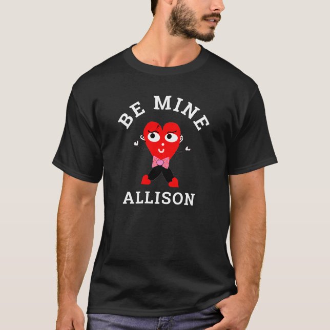Var min ynkliga Valentines day Red Heart Namn Mana T Shirt (Framsida)