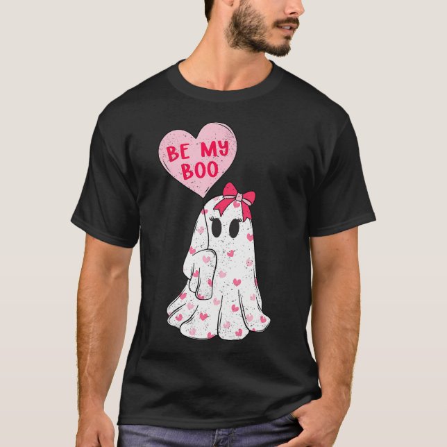 Var mina Boo Cute-Valentineser Ghost Rosa Valentin T Shirt (Framsida)