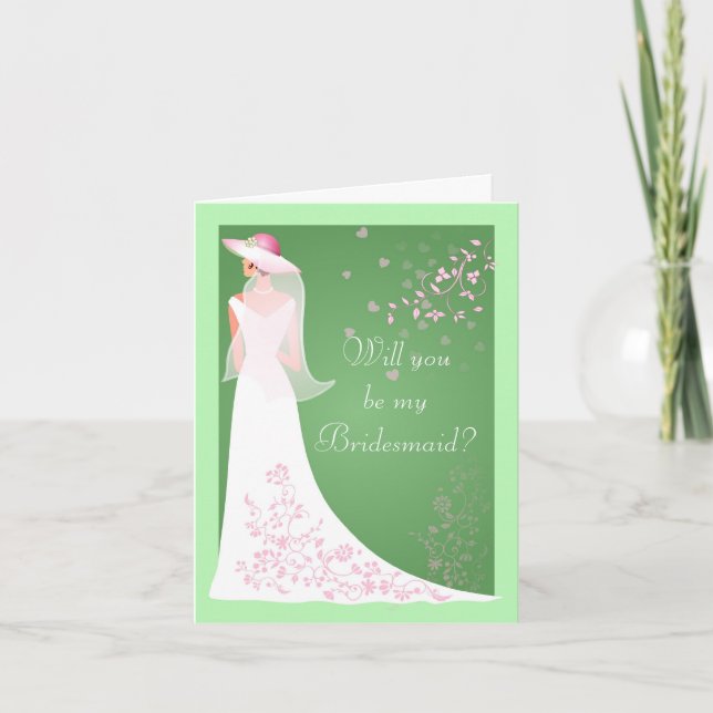 Var mina Bridesmaid-kort - Vår bröllop Inbjudan (Framsida)