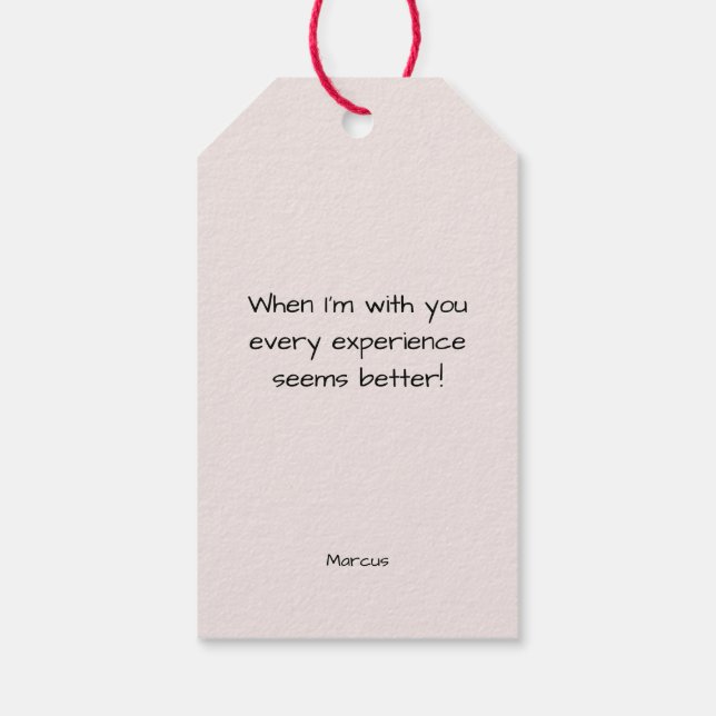 Var mina hjärtans minimala Rosa-hjärtan Presentetikett (Baksidan)