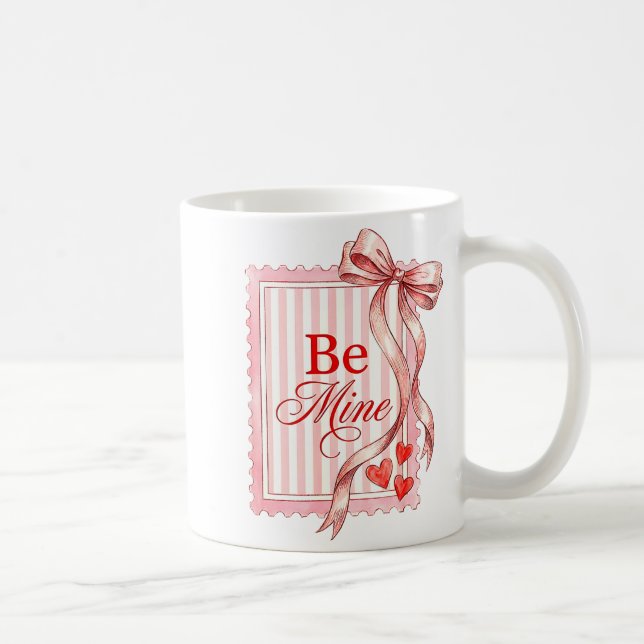 Var Mina Koketta Båge Band Poststämpel Söt Val Kaffemugg (Höger)