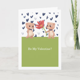 Var mina Valentine Gay-Nallar med blommor Helgkort