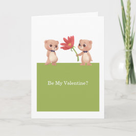Var mina Valentine Gay-Nallar med blommor Helgkort
