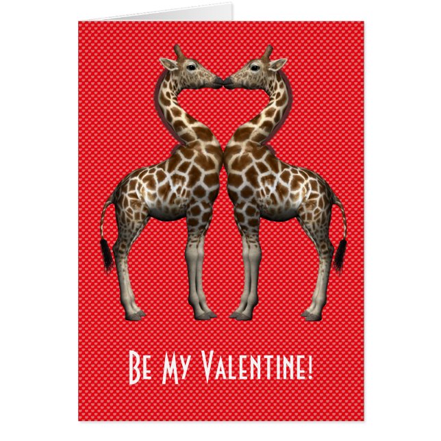 Var mina Valentine Giraffes Hälsningskort (Framsidan)