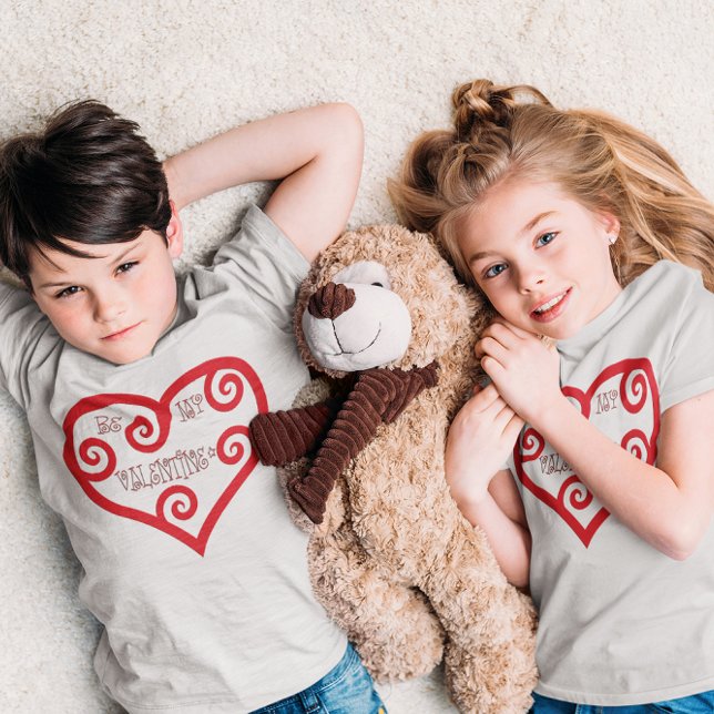 Var mina Valentine Heart Unisex Kids Tee Shirt (Be My Valentine Heart Unisex Kids T-Shirt)