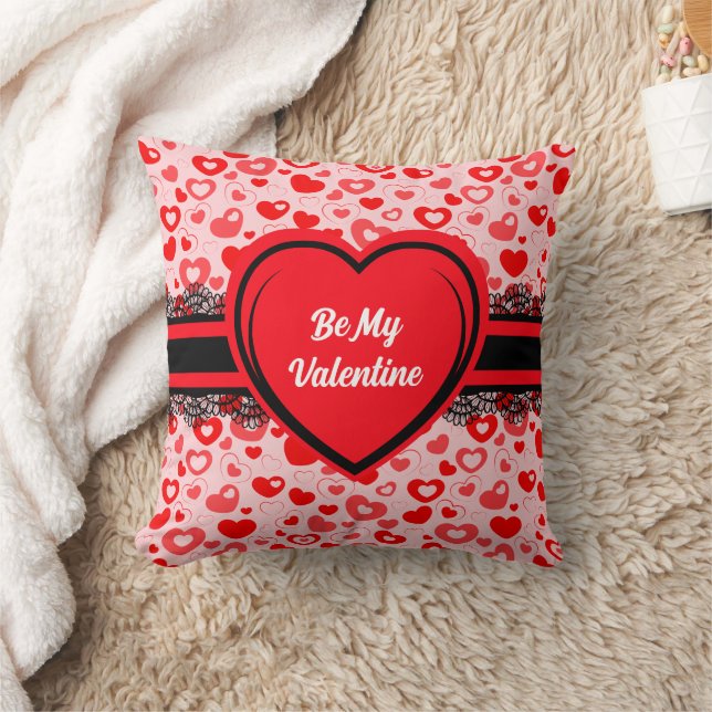 Var mina Valentine Hearts Mönster Pillow Kudde (Filt)