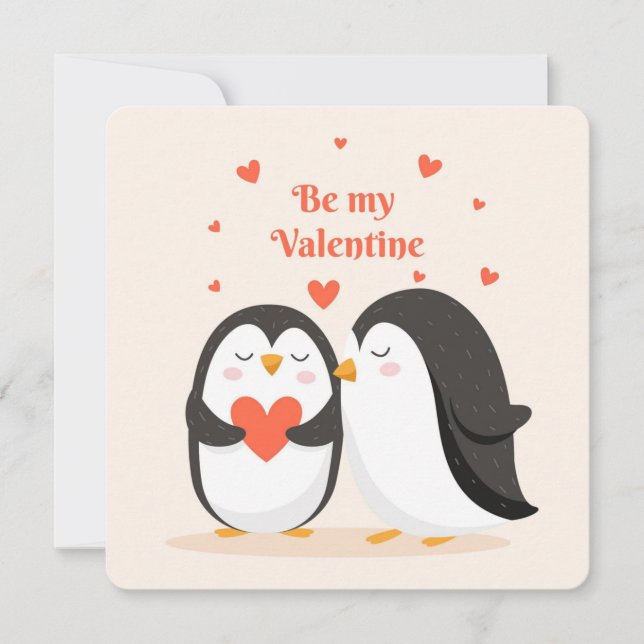 Var mina Valentine Penguins Julkort (Framsida)