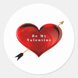 Var mina Valentine Round-fästers Runt Klistermärke
