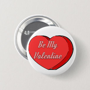 Var mina Valentineser Candy Heart Teckning Knapp