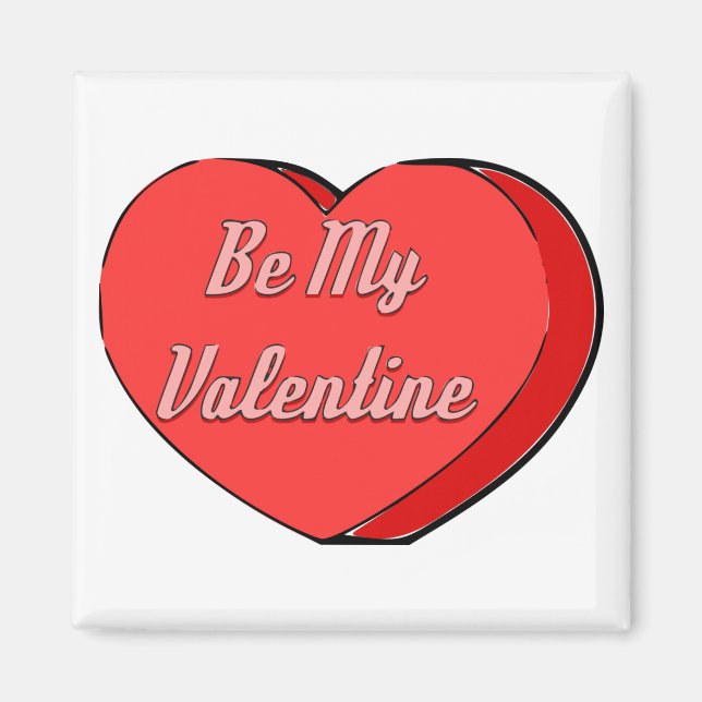 Var mina Valentineser Candy Heart Teckning Magnet (Framsidan)