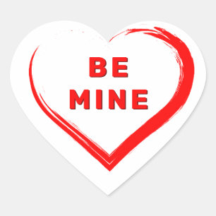 Var mitt Alla hjärtans dag Romantic Red Heart Hjärtformat Klistermärke
