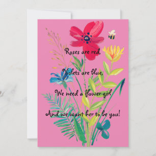 Var mitt barnkort Frieri kort för blomma flicka