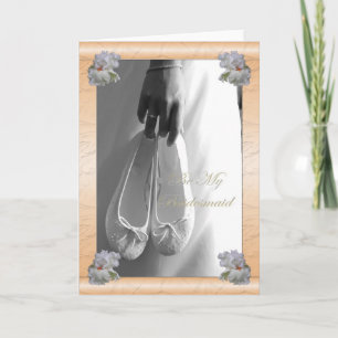Var mitt Bridesmaid Apricot Satin Card Inbjudan