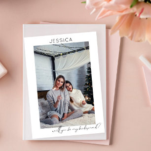 Var mitt Bridesmaid Photo Frieri Calligraphy V Inbjudningar