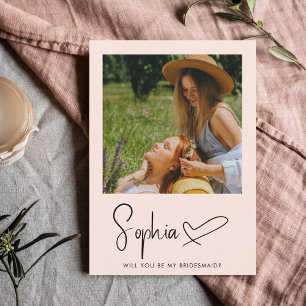 Var mitt Bridesmaid-skript Namnteckning foto Inbjudningar