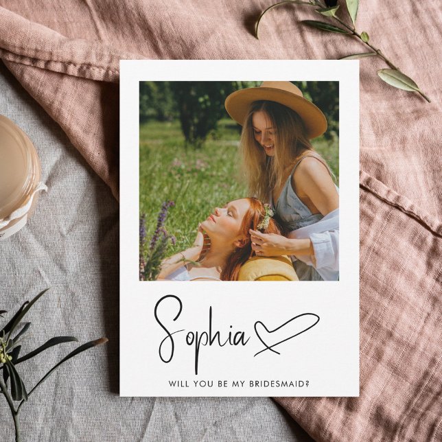 Var mitt Bridesmaid-skript Namnteckning foto Inbjudningar (Skapare uppladdad)