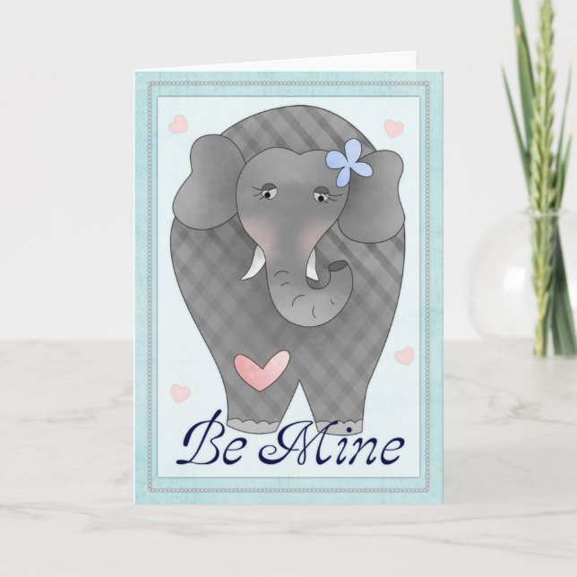 Var mitt Elephant Valentine-kort d1 Helgkort (Framsida)