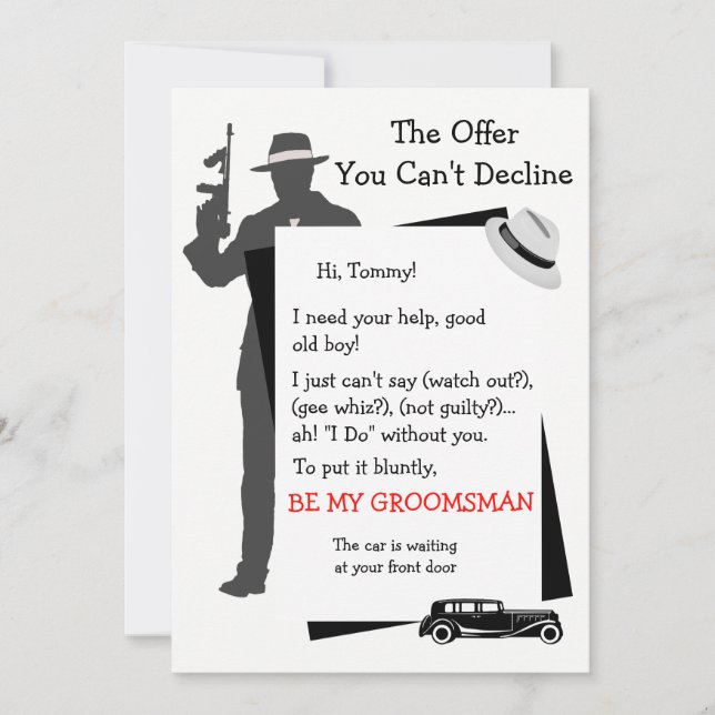 Var mitt Groomsman-erbjudande du inte kan avböja Inbjudningar (Framsida)