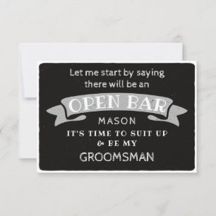 Var mitt Groomsman-kort - Lustigt öppet Pub Tack Kort