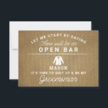 Var mitt Groomsman-kort - Rustic Burlap Tack Kort<br><div class="desc">Lägg på frågan med det här humoristiska och charmerande platta kortet. Anpassa fronten med namn och baksidan med ditt eget personliga budskap. Redigera bara namn och meddelandet på baksidan, välj en kvantitet på 1 och lägg till i kundvagn. Skapa personlig-kort för hela bröllopsfesten! Det här är perfekt för alla bröllop!...</div>