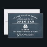 Var mitt Groomsman-kort - Rustic Tack Kort<br><div class="desc">Lägg på frågan med det här humoristiska och charmerande platta kortet. Anpassa fronten med namn och baksidan med ditt eget personliga budskap. Redigera bara namn och meddelandet på baksidan, välj en kvantitet på 1 och lägg till i kundvagn. Skapa personlig-kort för hela bröllopsfesten! Det här är perfekt för alla bröllop!...</div>