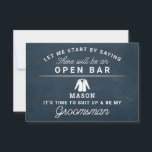 Var mitt Groomsman-kort - Rustic Tack Kort<br><div class="desc">Lägg på frågan med det här humoristiska och charmerande platta kortet. Anpassa fronten med namn och baksidan med ditt eget personliga budskap. Redigera bara namn och meddelandet på baksidan, välj en kvantitet på 1 och lägg till i kundvagn. Skapa personlig-kort för hela bröllopsfesten! Det här är perfekt för alla bröllop!...</div>