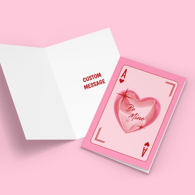 Var mitt hjärtegratulationskort för Anpassningsbar Kort (Be Mine Heart Playing Card Greeting Card)